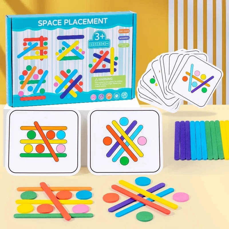 Game Educational For Kids Free - Kids Rainbow Stick Thinking Puzzle Wooden