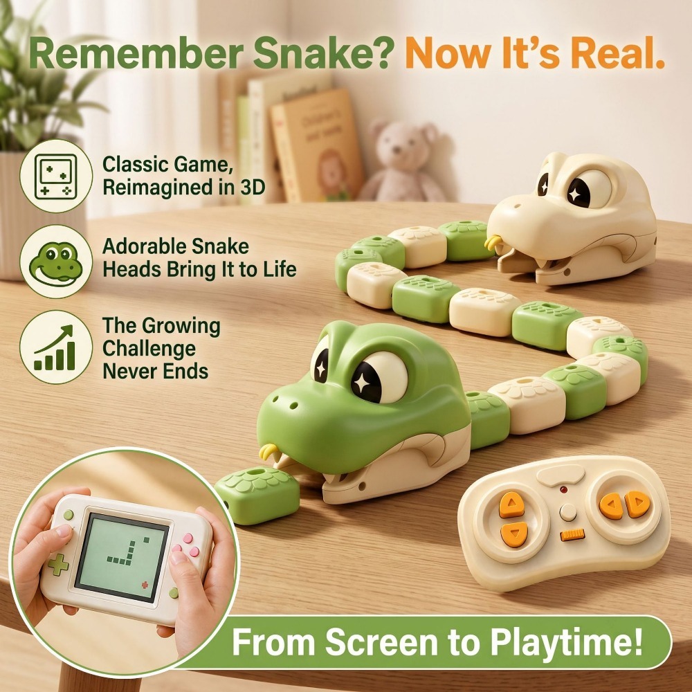 Free Educational Games For Kids - Remote Controlled Greedy Snake Magnetic Attachment
