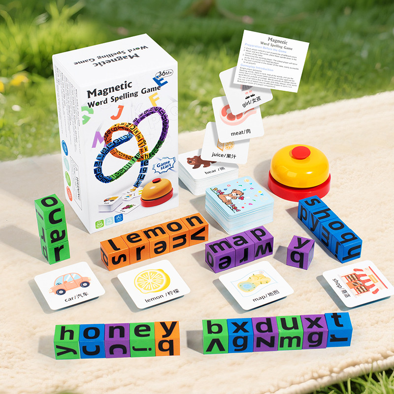 Game Educational For Kids Free - 4 Players Children Magnetic Spelling Word