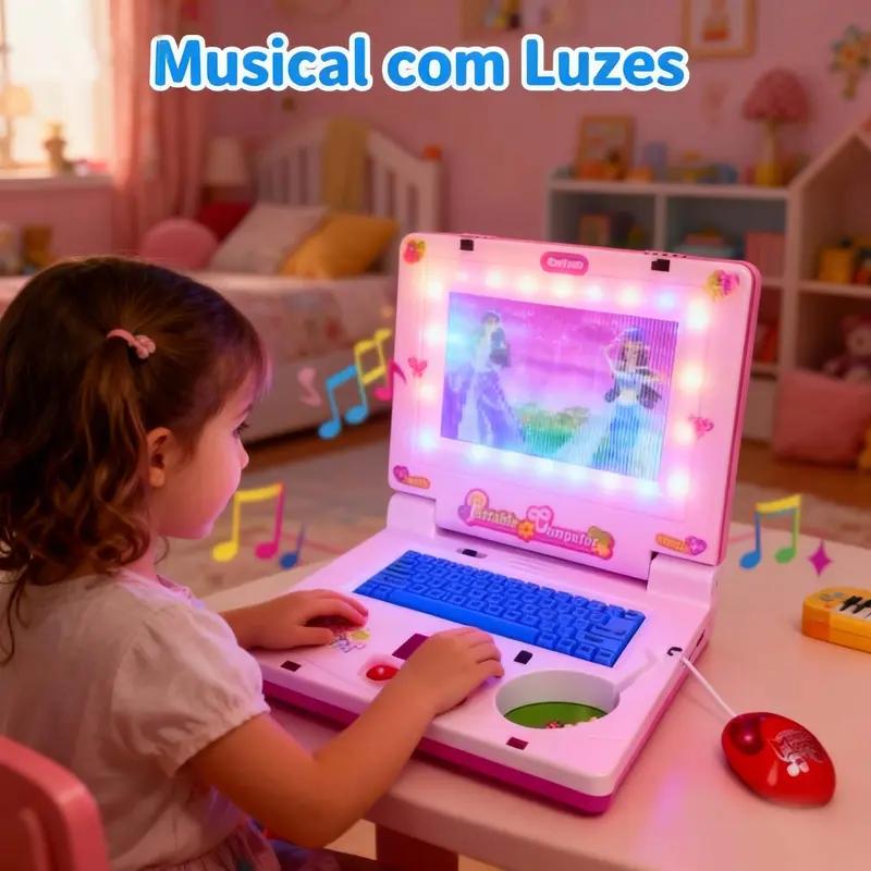 Kids Educational Computer - Mini Notebook Musical Toy Laptop Portable