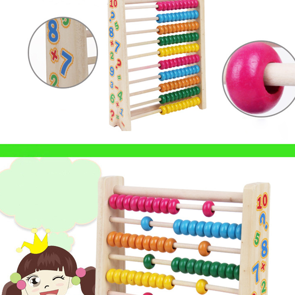 10 Stalls Wooden Abacus Colorf - Kids Educational Computer ulasan dan harga