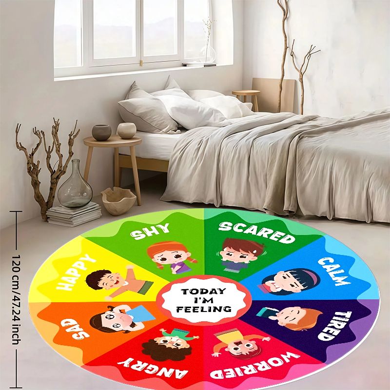 Emotion Wheel Kids Round Rug F - Kids Education Charts ulasan dan harga