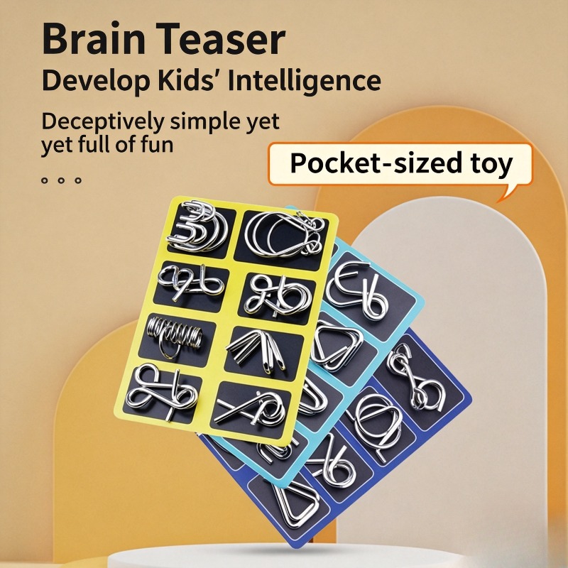 8 Pieces Metal Puzzle Set Clas - Game Educational For Kids Free ulasan dan harga