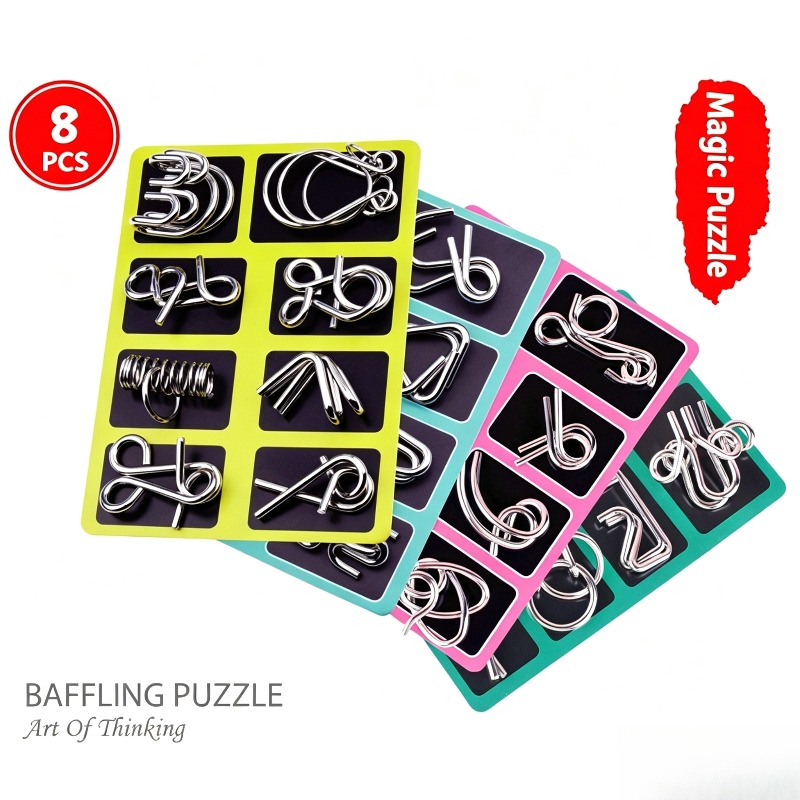 8 Pieces Metal Puzzle Set Clas - Game Educational For Kids Free ulasan dan harga