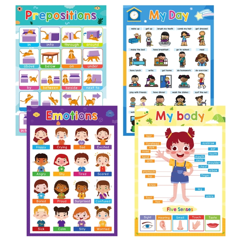  Kids Learning Posters Educati - Kids Education Charts ulasan dan harga