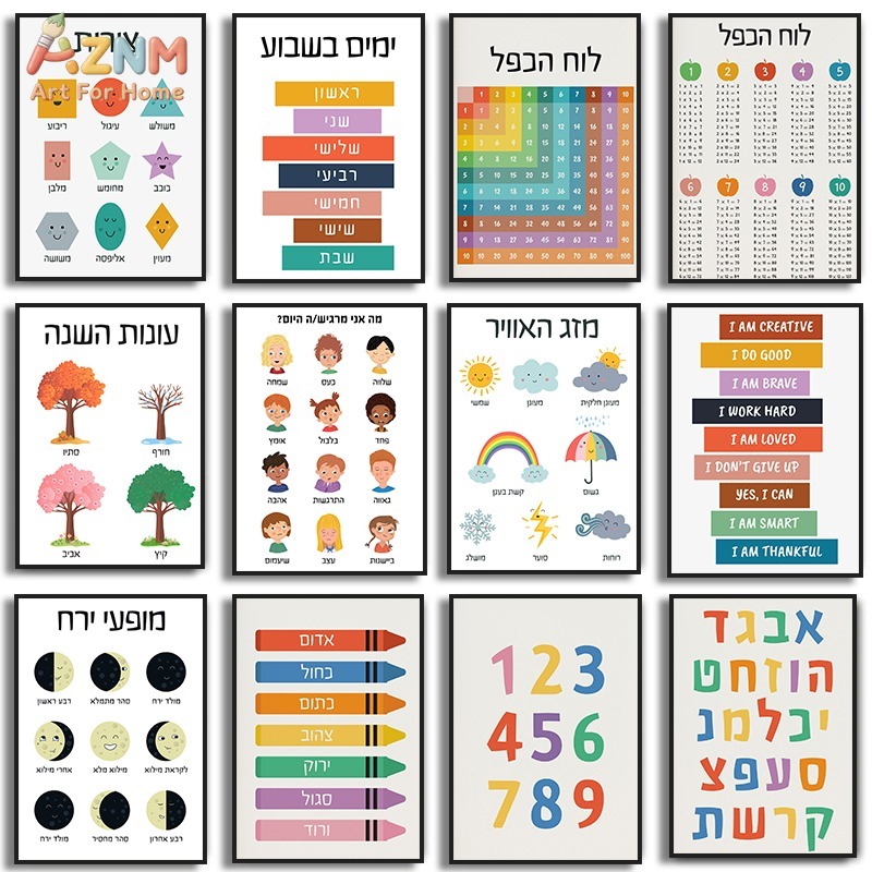AZNM Hebrew Educational Kids C - Kids Education Charts ulasan dan harga
