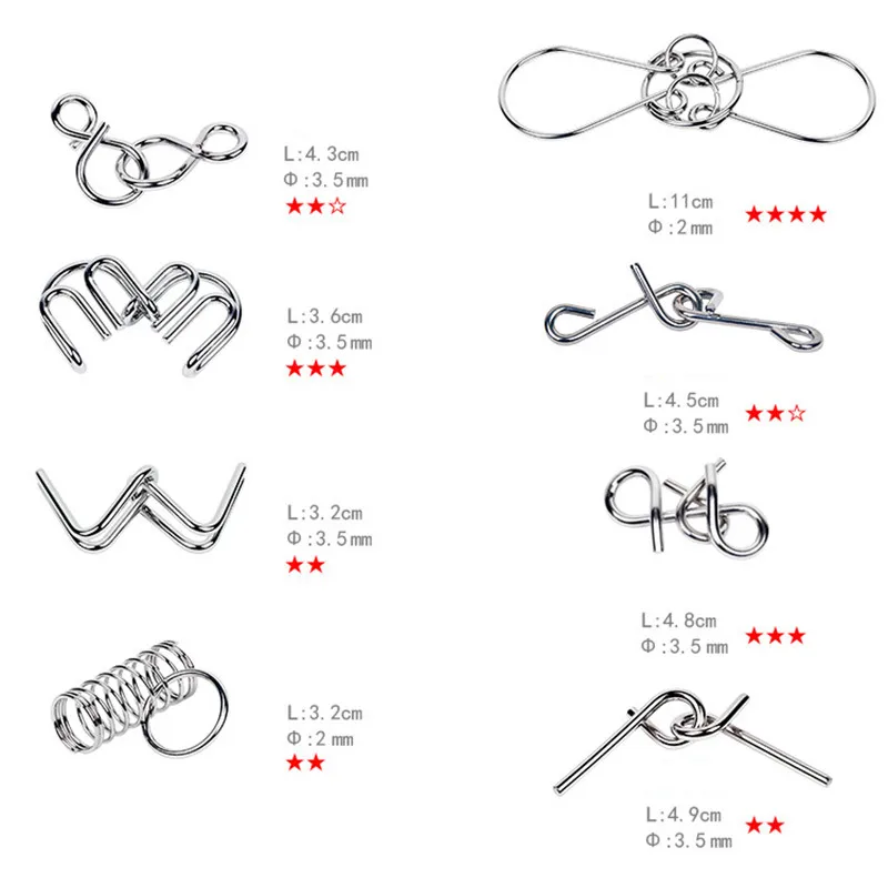 8PCS/Set Metal Montessori Wire - Game Educational For Kids Free ulasan dan harga