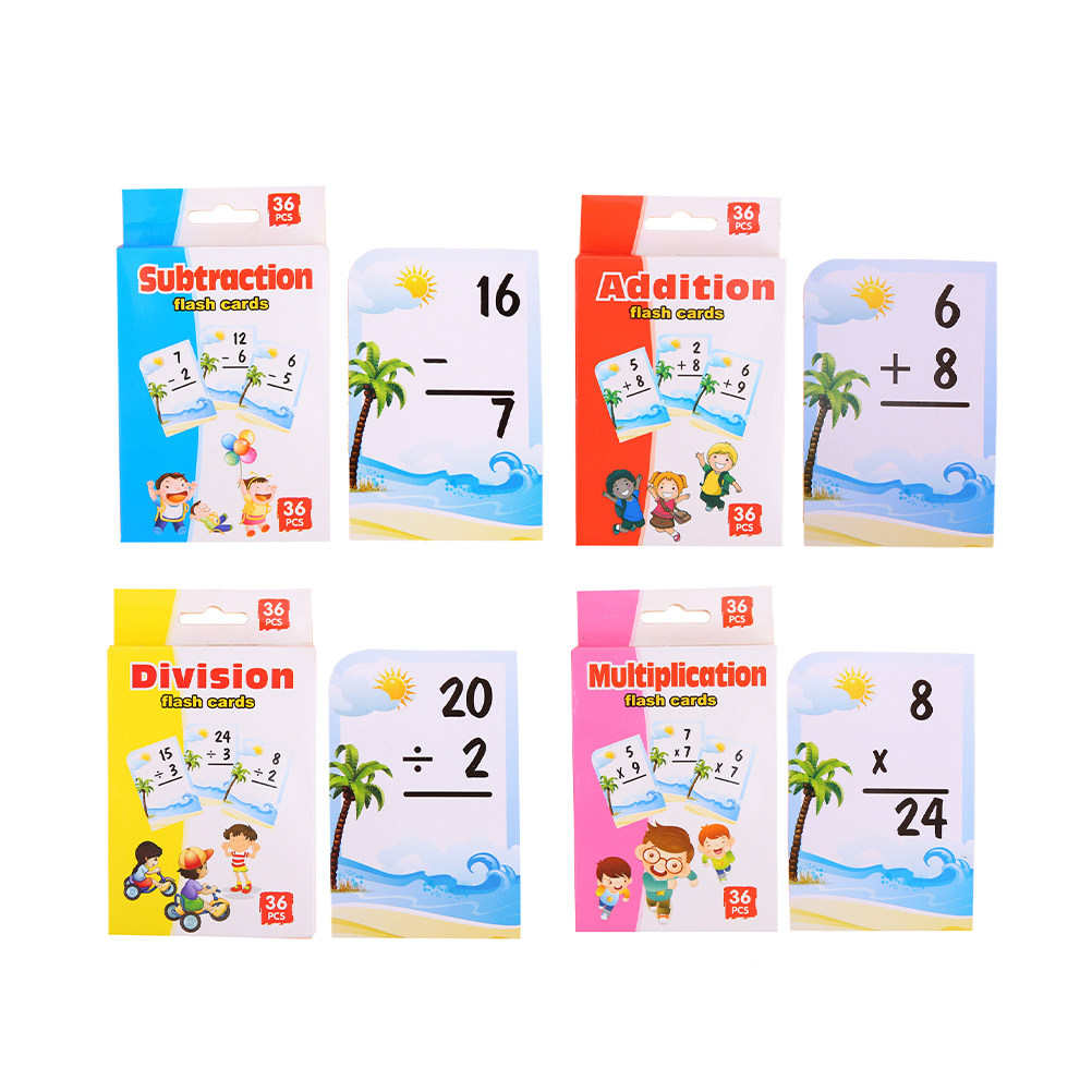 4 Boxes Childrens Math Study C - Kids Education Card ulasan dan harga