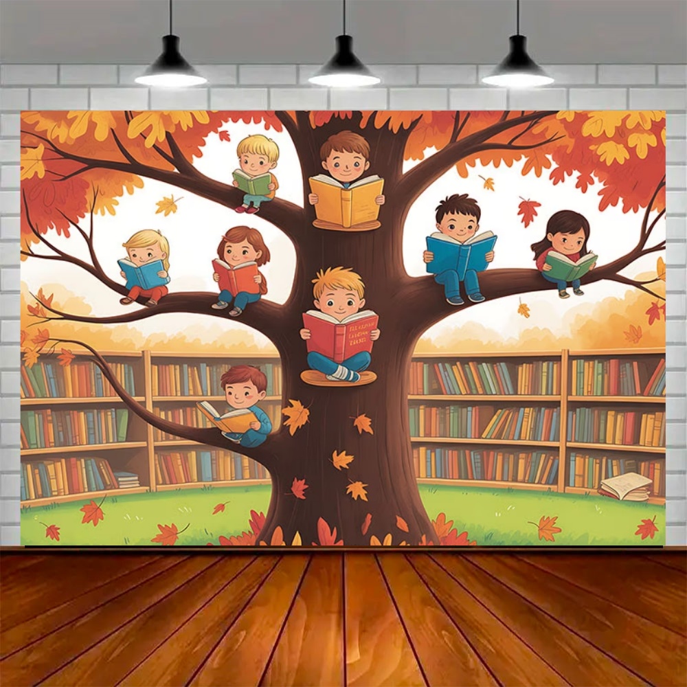 World Autumn Reading Day Party - Kids Education Background ulasan dan harga