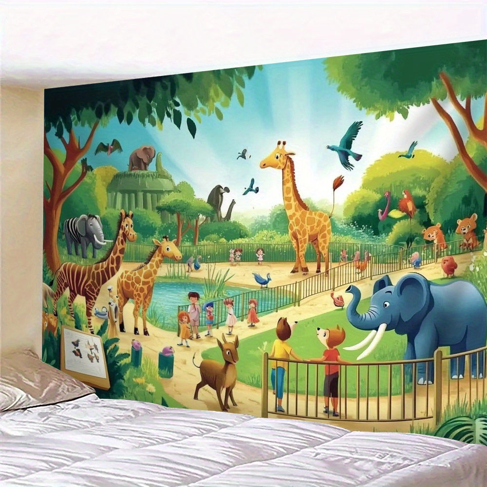 1pc Cartoon Zoo Animals Giraff - Kids Education Background ulasan dan harga